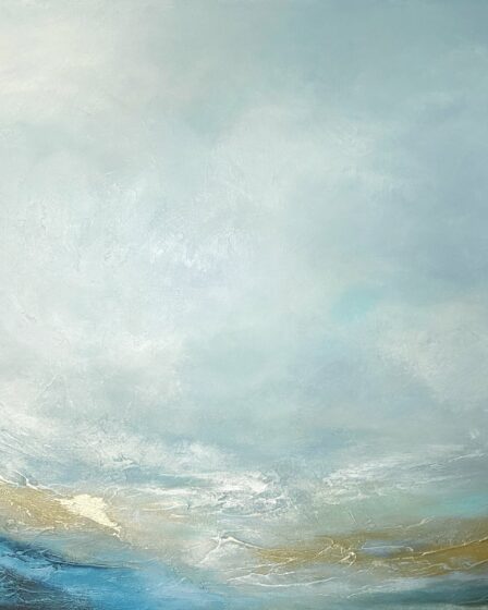"Nebelrausch" Gemälde mit Meermotiv auf 80x100 cm Keilrahmen