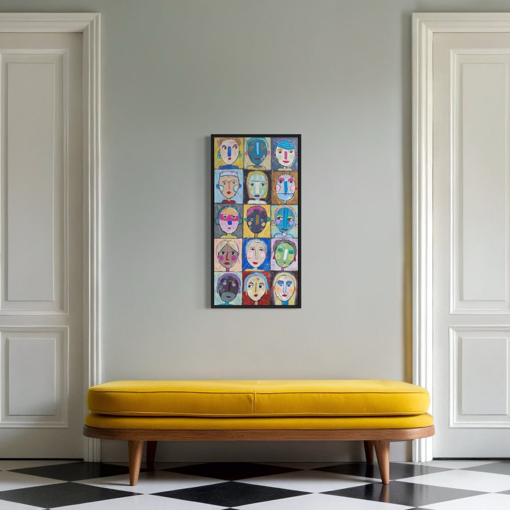 "Nachbarn" 100x50 cm Malerei im Raum