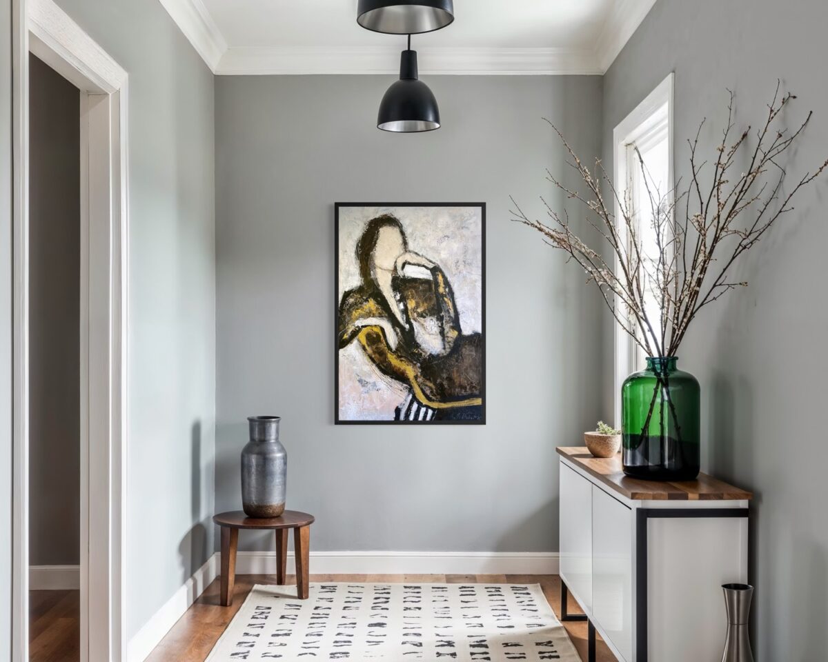 Moderne Malerei mit selbstbewusster Frau in 120x80 cm